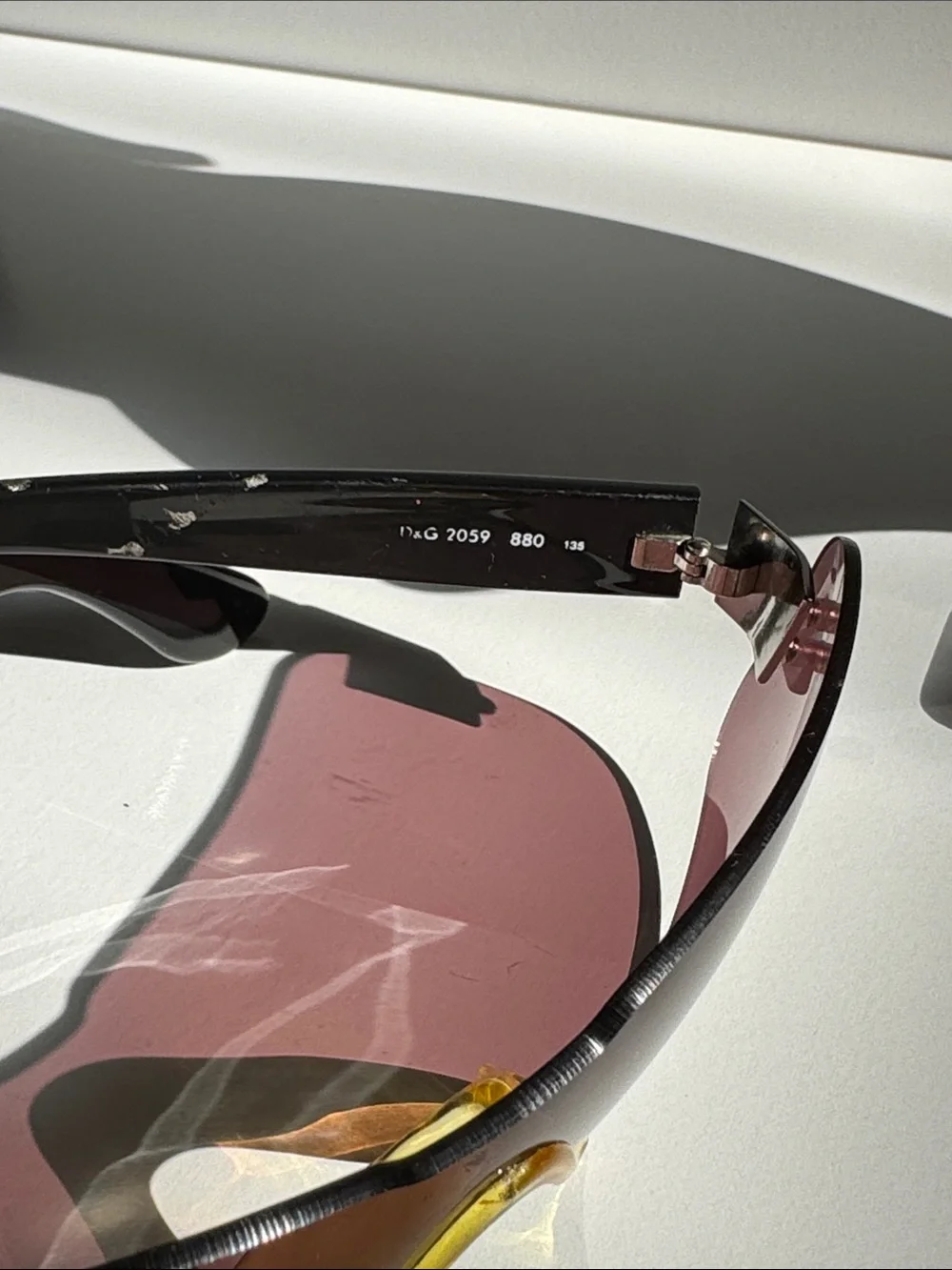 D&G Dolce & Gabbana Y2K Rimless Shield Sunglasses DD2059/S Mauve RARE
